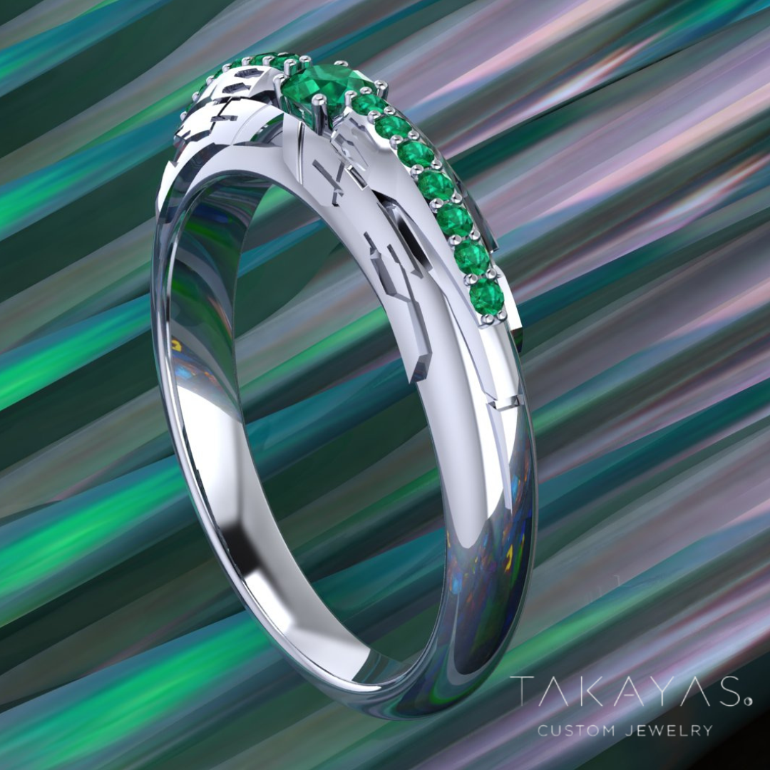 Gundam O-Raiser Inspired Wedding Band | Custom Design by Takayas