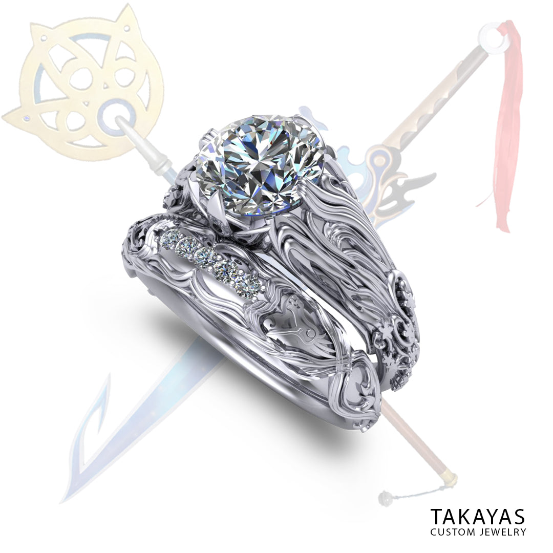 Final Fantasy Couples Inspired Wedding Ring Set