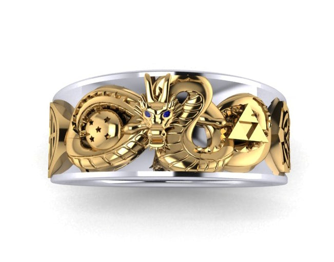 Dragon Ball and Legend of Zelda Mens Ring