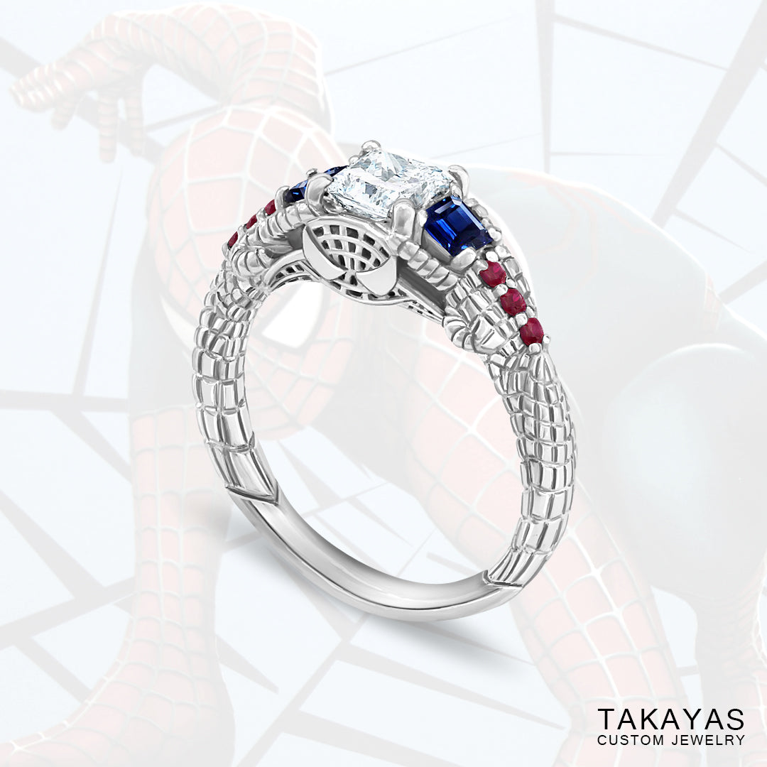 Gemmy Spider-Man Inspired Engagement Ring