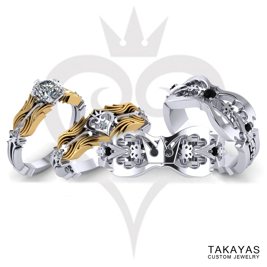 Kingdom Hearts Inspired Wedding Rings