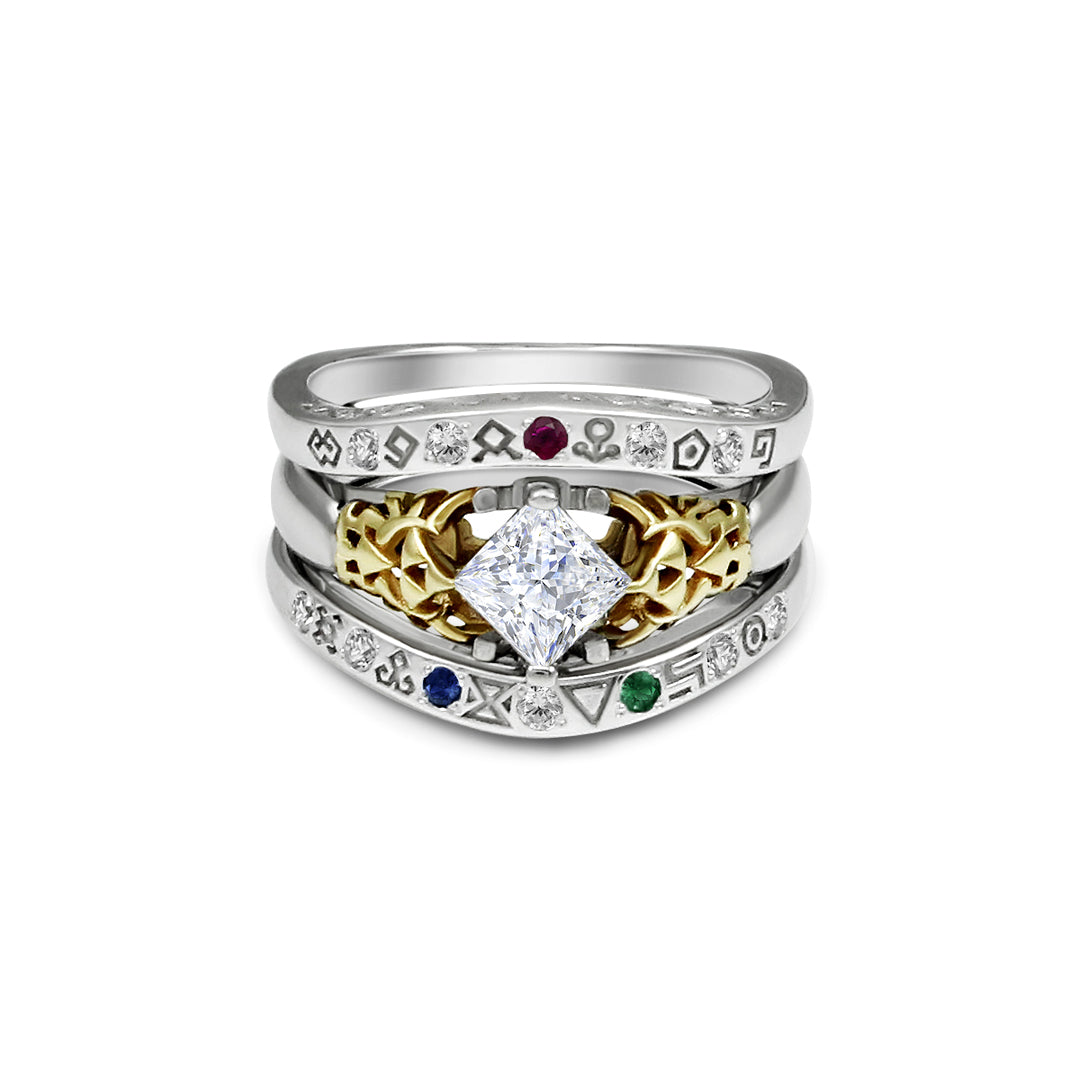 Gate of Time Zelda Inspired Wedding Bands