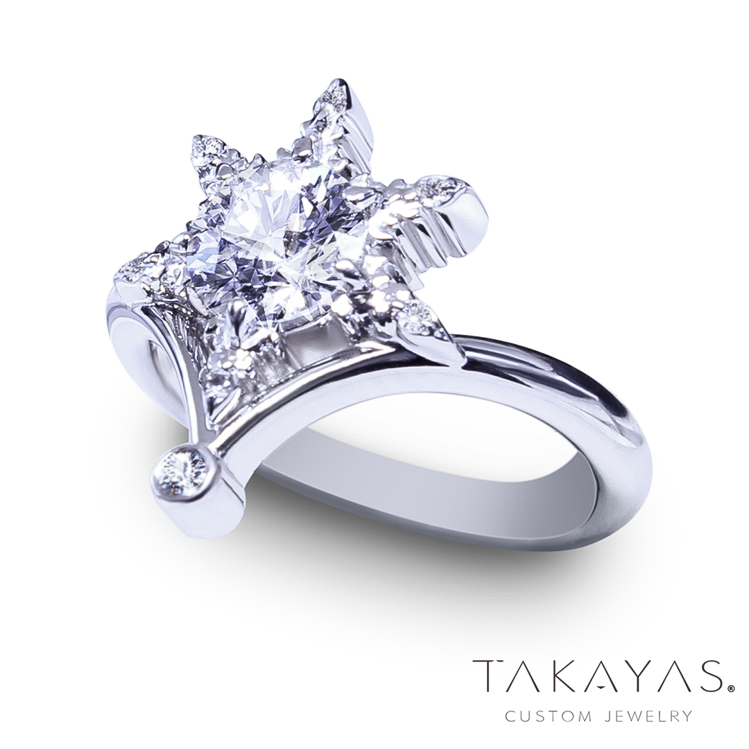 Final Fantasy X Shiva Inspired Engagement Ring