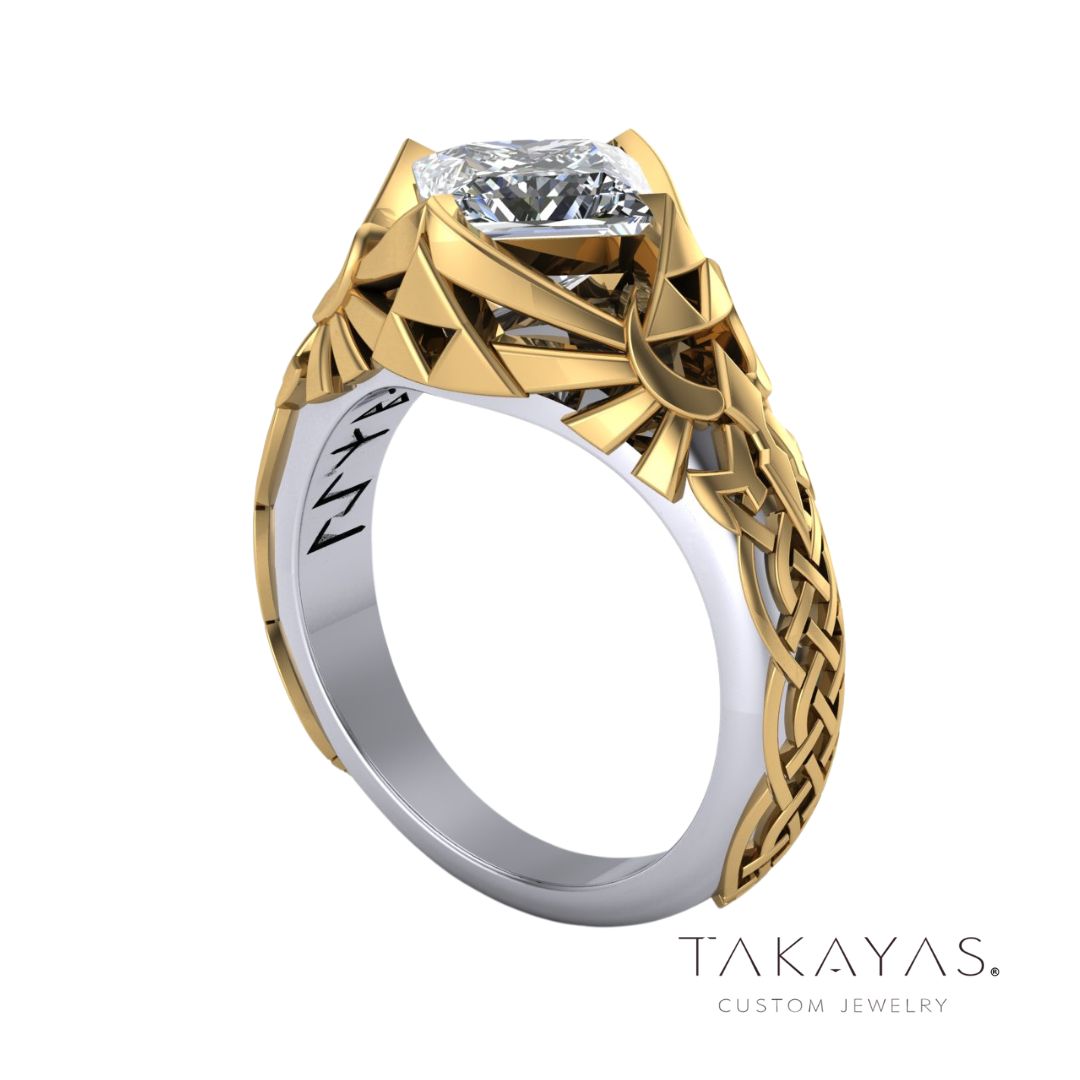 The Legend of Zelda Engagement Ring Imbued with Celtic and Scandinavian Heritage