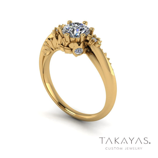 Cherry Blossom Disney and Kingdom Hearts Inspired Engagement Ring