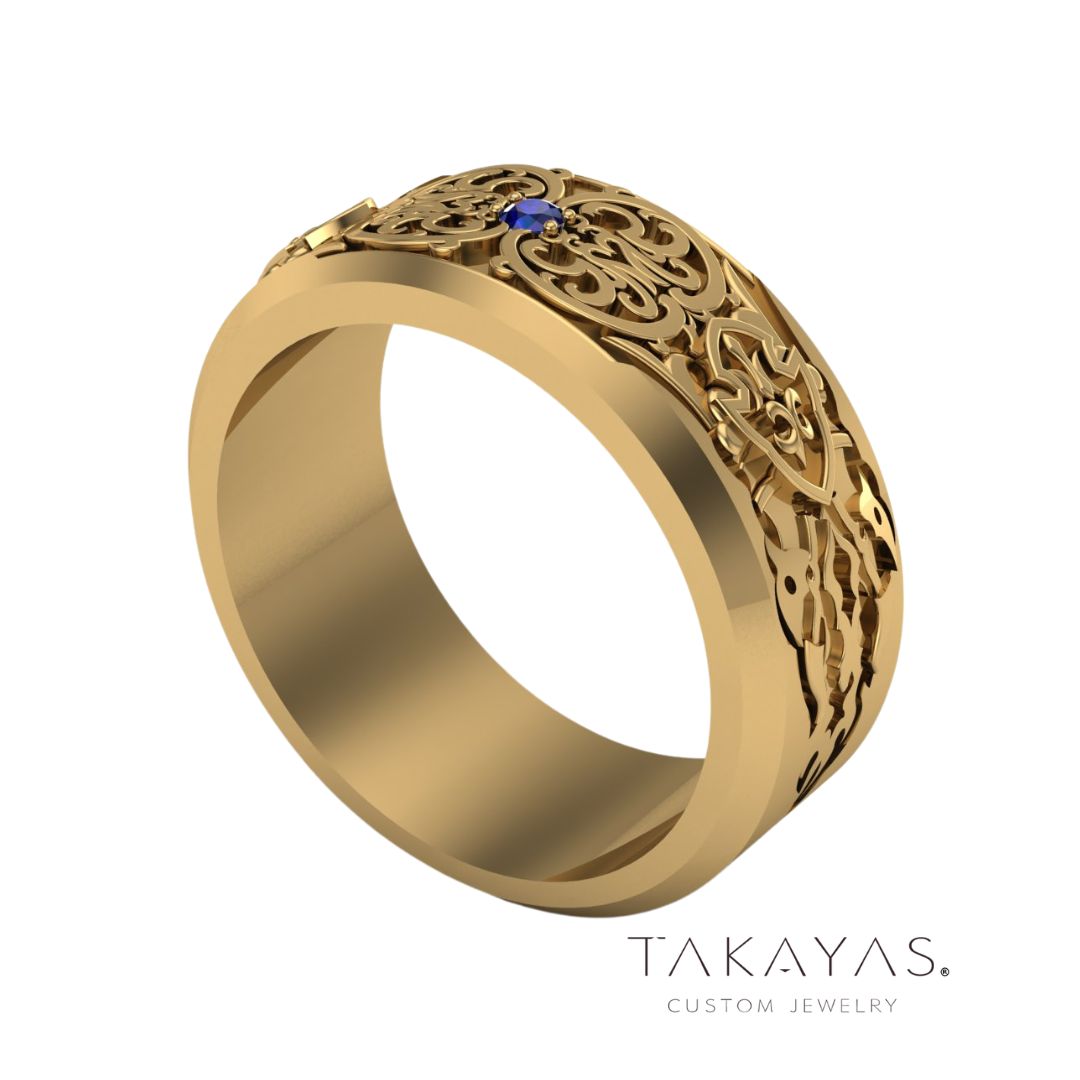 Final Fantasy XIV Samurai and Viper Inspired Wedding Band