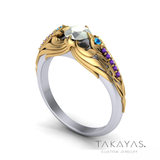 Edenchoir and Rinoa Final Fantasy XIV and VIII Moonstone Engagement Ring