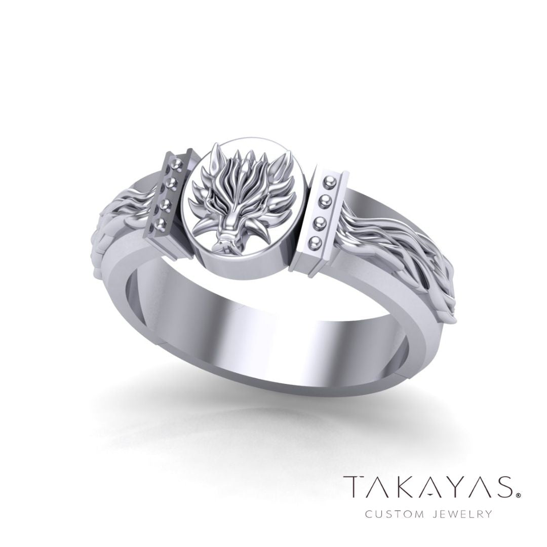 Final Fantasy VII Fenrir Inspired Wedding Ring