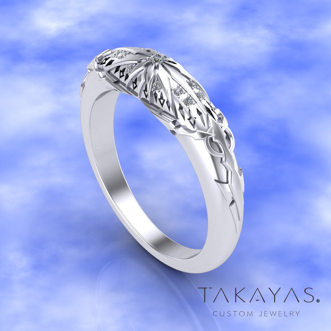 Final Fantasy XIV Astrologian Inspired Wedding Band