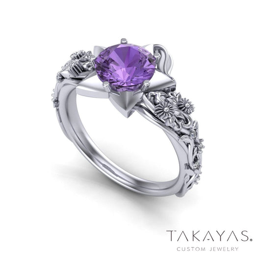 Passionate Purple Paopu Fruit Kingdom Hearts Inspired Engagement Ring
