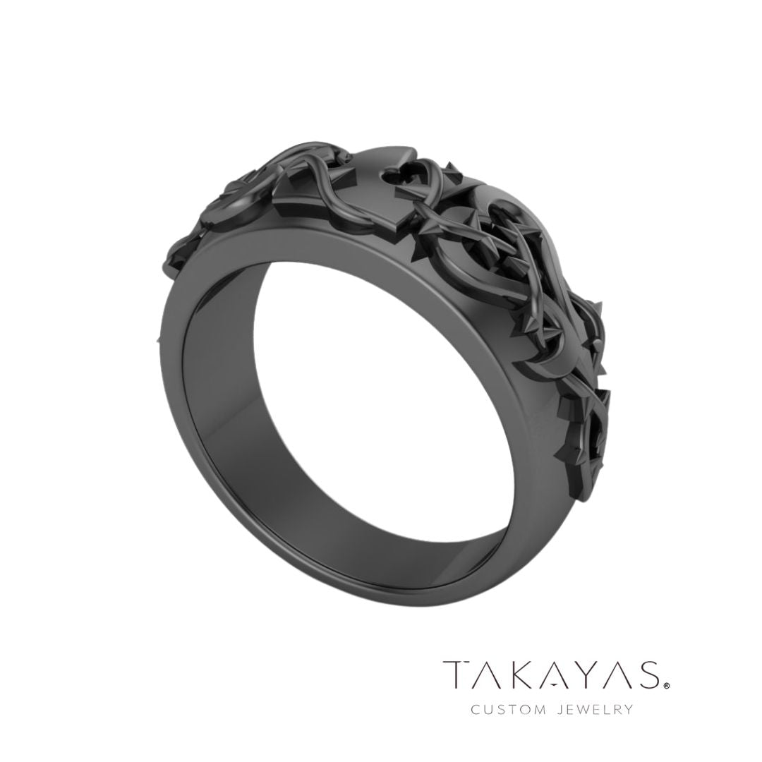 Kingdom Hearts Crown and Heartless Inspired Wedding Band