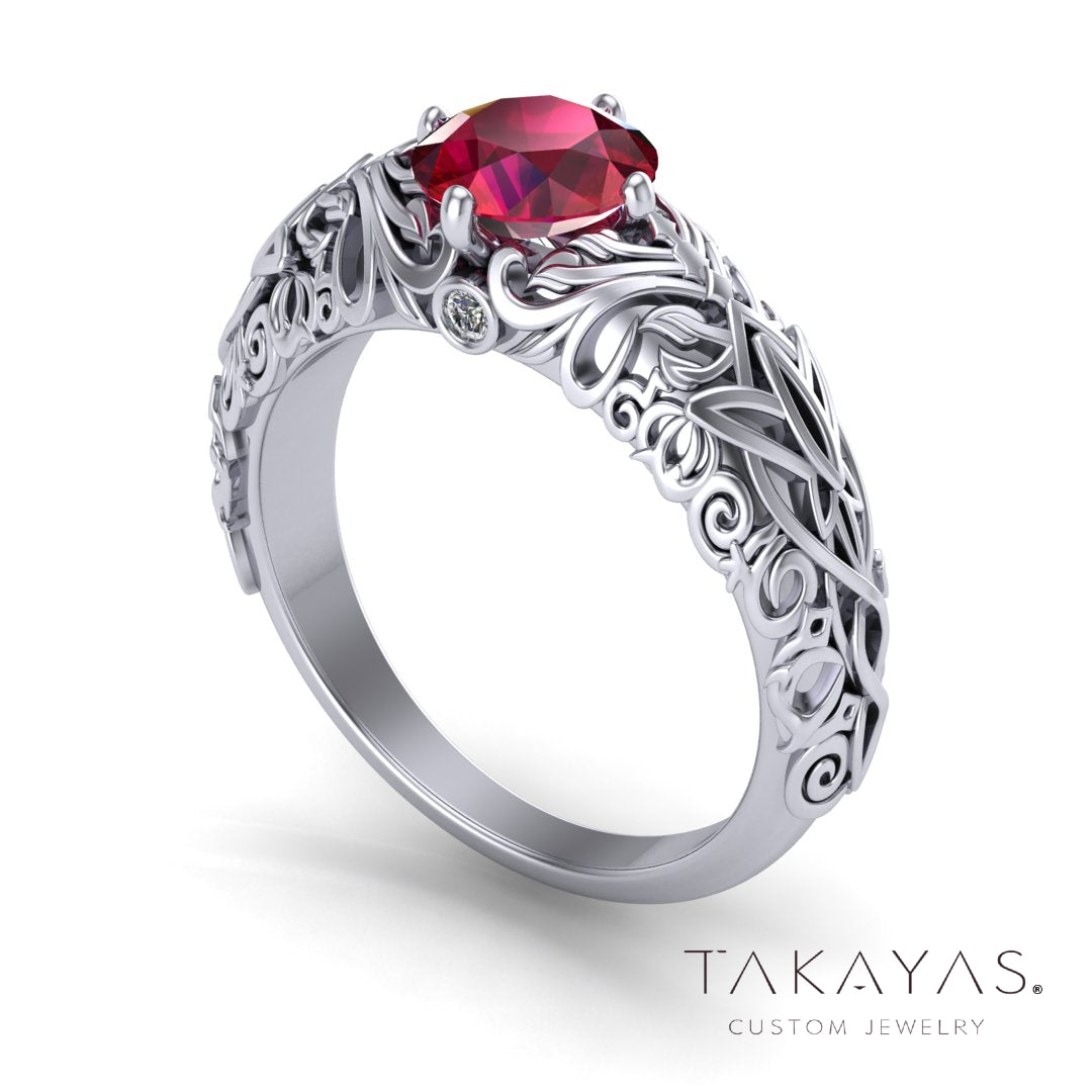 Lord of the Rings Mithril Inspired Engagement Ring – Beyond By Takayas