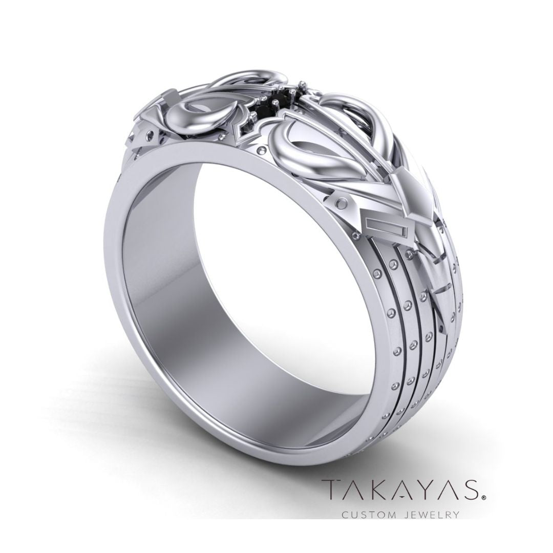 Star Wars and Anime Inspired Wedding Ring: A Design Inspired by a Galaxy Far, Far Away