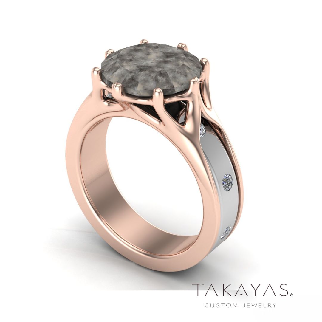 Romantic Rare Rose-Cut Rustic Diamond Wedding Ring Redesign