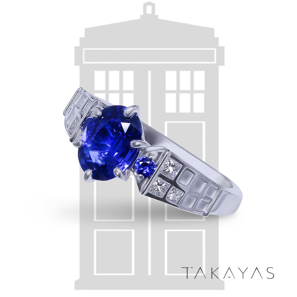 Doctor Who Tardis Inspired Engagement Ring