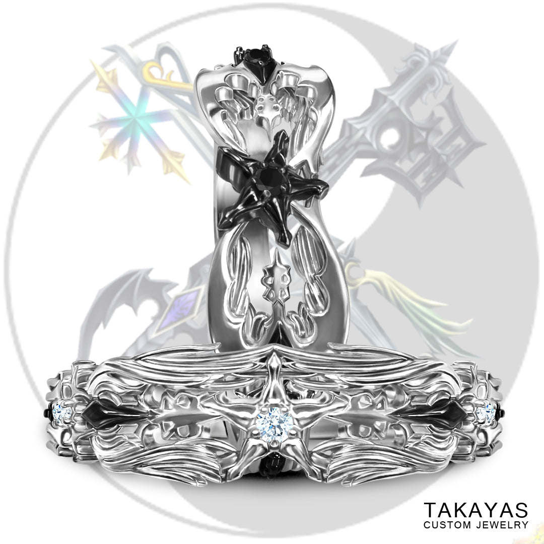 Yin-Yang Kingdom Hearts Inspired Wedding Rings