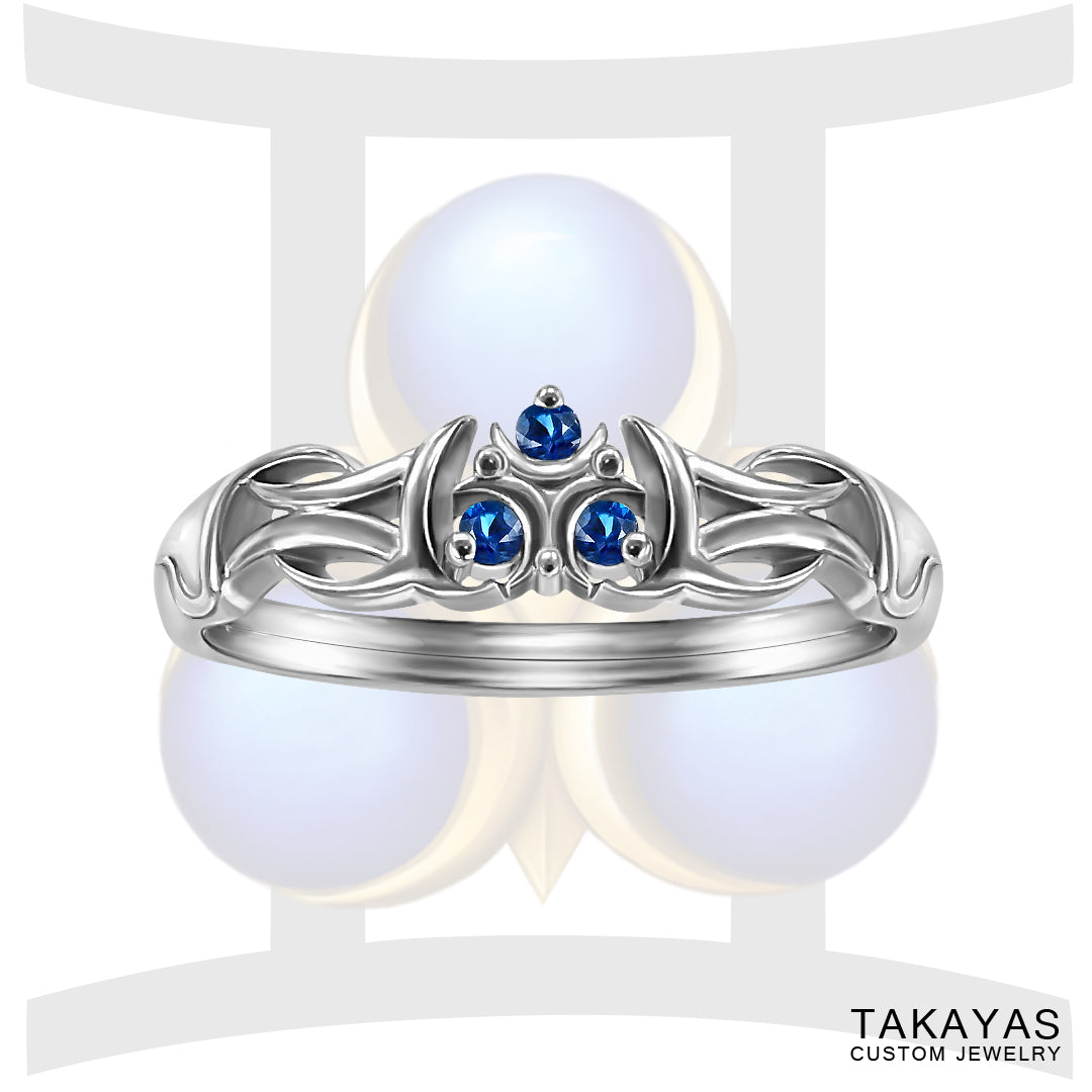 Zora’s Sapphire And Gemini Inspired Engagement Ring