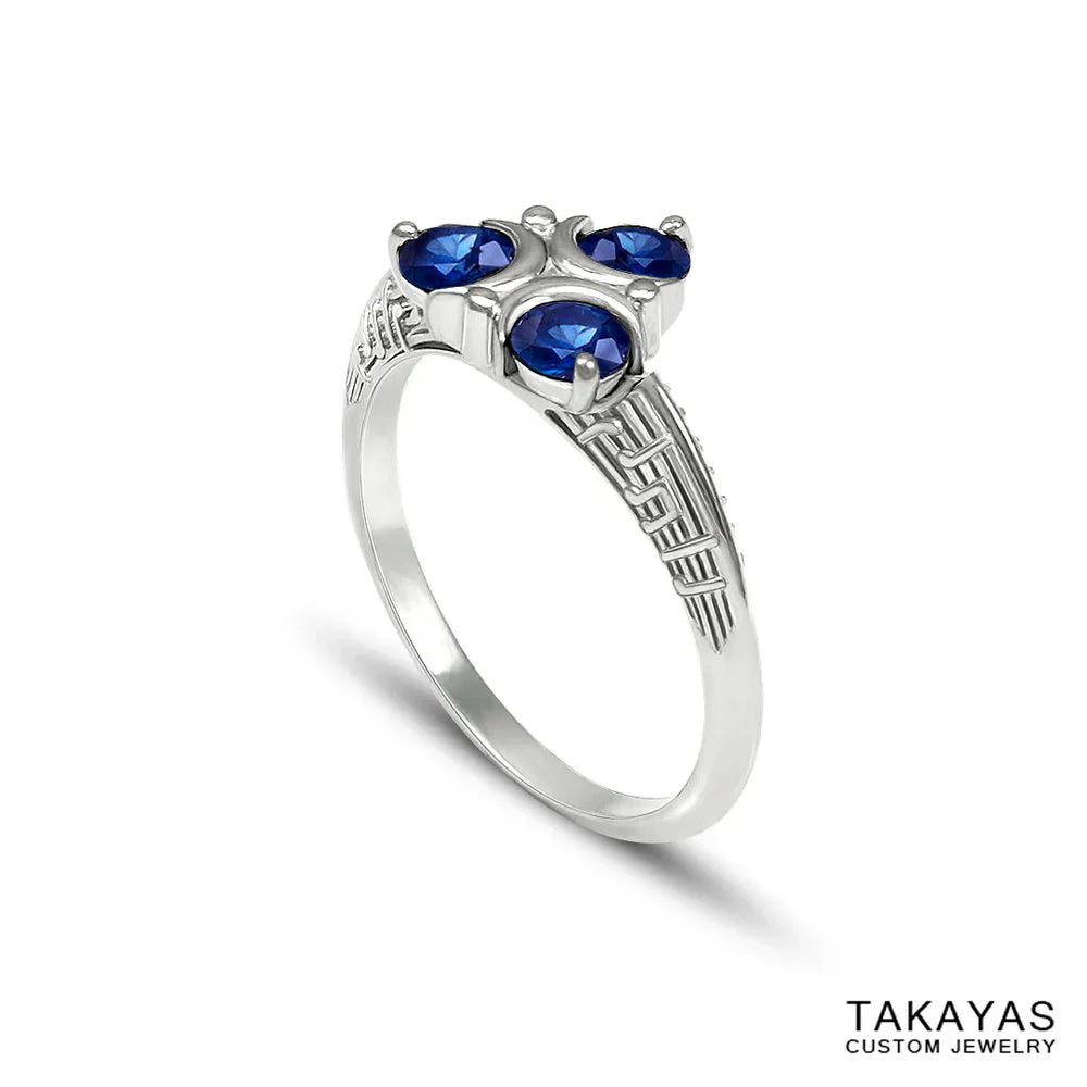 Song of Healing Inspired Zora Sapphire Zelda Engagement Ring