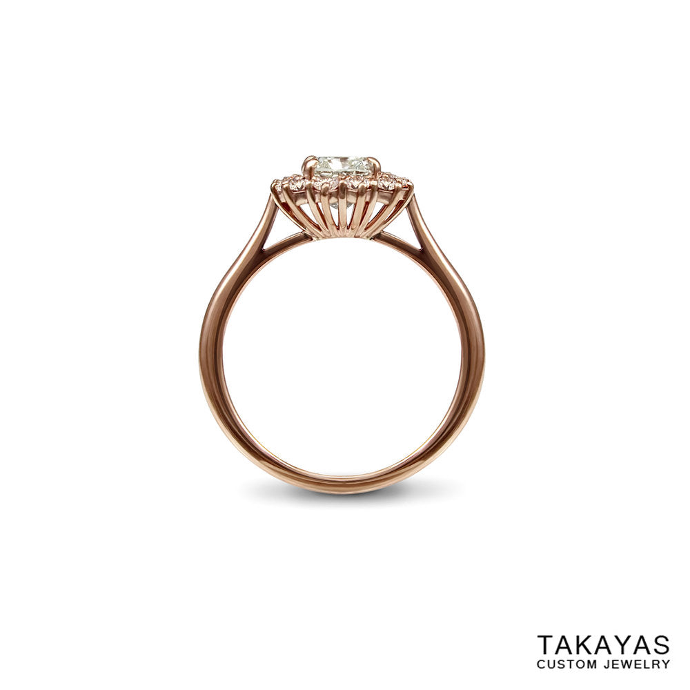 Rose gold and natural pink diamond ring by Takayas Custom Jewelry